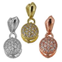 Brass Pinch Bail, plated, micro pave cubic zirconia Approx 