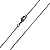 metal Cadena para collar, pistola de color negro chapado, cadena de caja, 1mm, longitud:aproximado 15.5 Inch, Vendido por Sarta