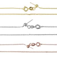 metal Cadena para collar, chapado, cadena oval, más colores para la opción, 1.5mm, longitud:aproximado 16 Inch, Vendido por Sarta