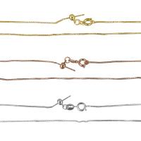 Messing Halskette Gliederkette, plattiert, Kastenkette, keine, 1mm, Länge:ca. 16 ZollInch, verkauft von Strang