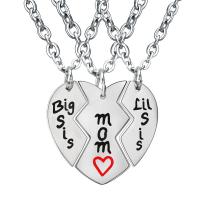 Stainless Steel Puzzle Necklace, Unisex & oval chain & with letter pattern & enamel Approx 19.6 Inch 