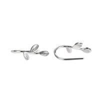 925 Sterling Silver Earring, Leaf, platinum plated, for woman 