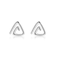 Sterling Silver Stud Earring, argent sterling 925, triangle, pour femme & creux Vendu par paire