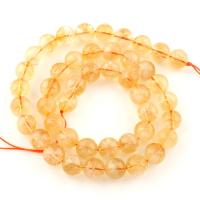 Cristal en jaune naturelles, perles de citrine, Rond, Novembre Birthstone & normes différentes pour le choix Environ 15 pouce, Vendu par brin