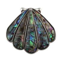 Abalone Shell Paper Pendant, with Zinc Alloy, platinum color plated, can be used as brooch or pendant Approx 