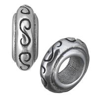 Edelstahl European Perlen, Rondell, ohne troll & Schwärzen, 8.5x3.5x8.5mm, Bohrung:ca. 4.5mm, verkauft von PC