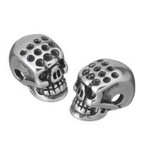 Stainless Steel Beads, Skull, blacken Approx 2mm 