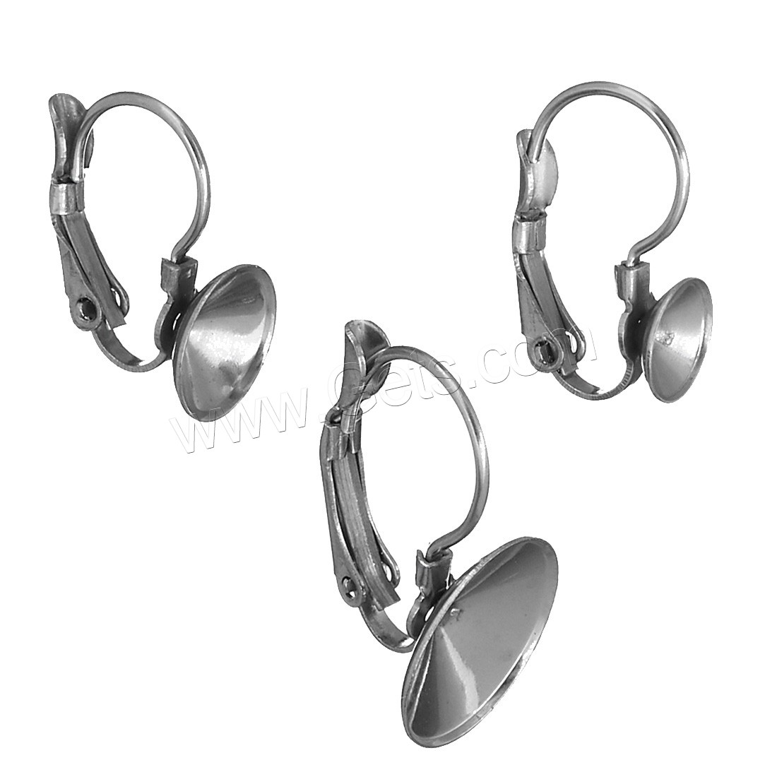 Edelstahl Hebel Rückseiten Ohrring Komponente, verschiedene Größen vorhanden, originale Farbe, verkauft von PC