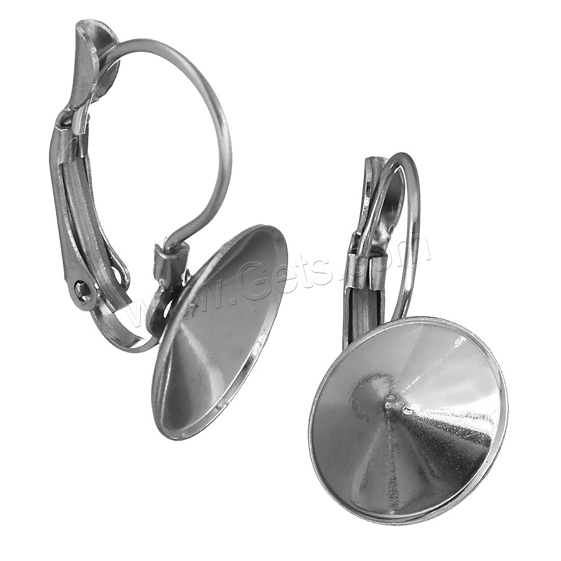 Stainless Steel Lever Back Earring Blank, different size for choice, original color, Sold By PC