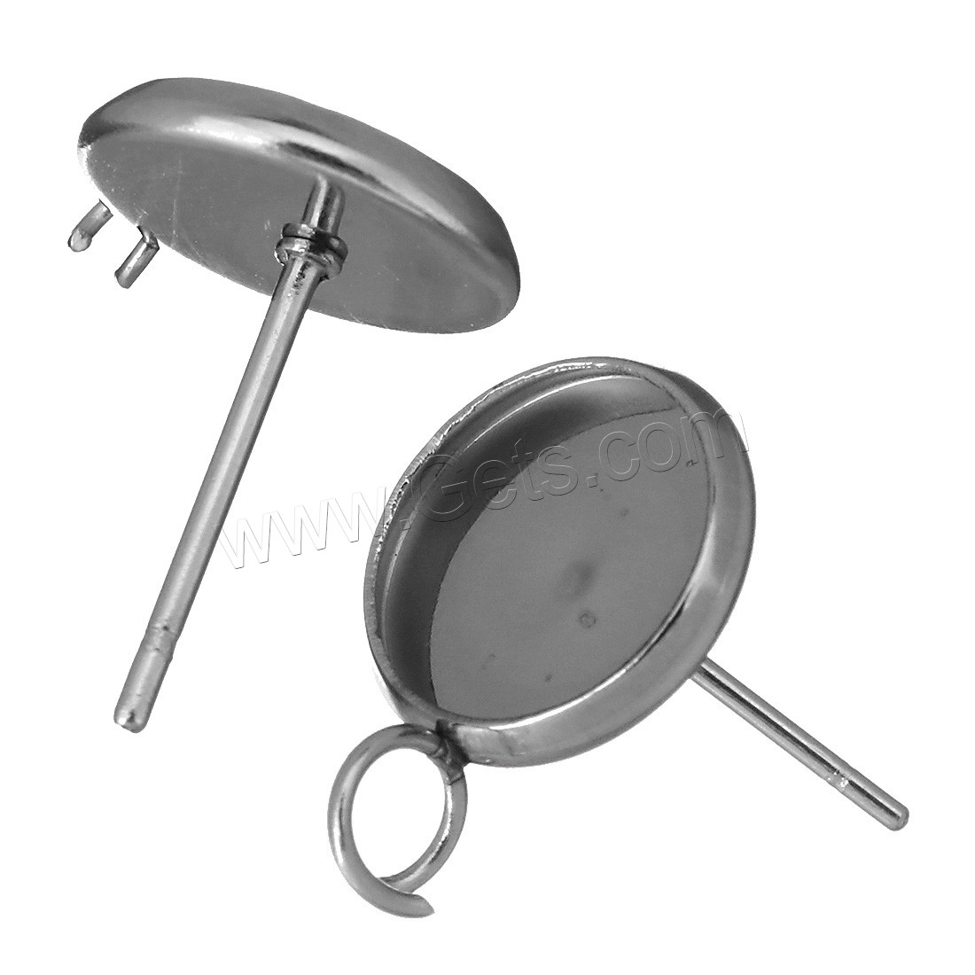 Edelstahl Ohrring Stecker, mit Schleife & verschiedene Größen vorhanden, originale Farbe, verkauft von PC
