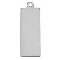 Stainless Steel Tag Charm, Rectangle, original color Approx 2mm 