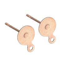Zinc Alloy Ear Stud Component, rose gold color plated, with loop 6*8*11mm 