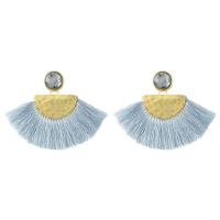 Fashion Tassel Earring, Zinc Alloy, with Cotton Cord, gold color plated, vintage & for woman & with rhinestone 