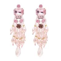 Fashion Fringe Earrings, Crystal, with Zinc Alloy, for woman 