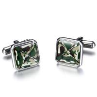 Stainless Steel Cufflink, Square, for man & epoxy gel, original color 