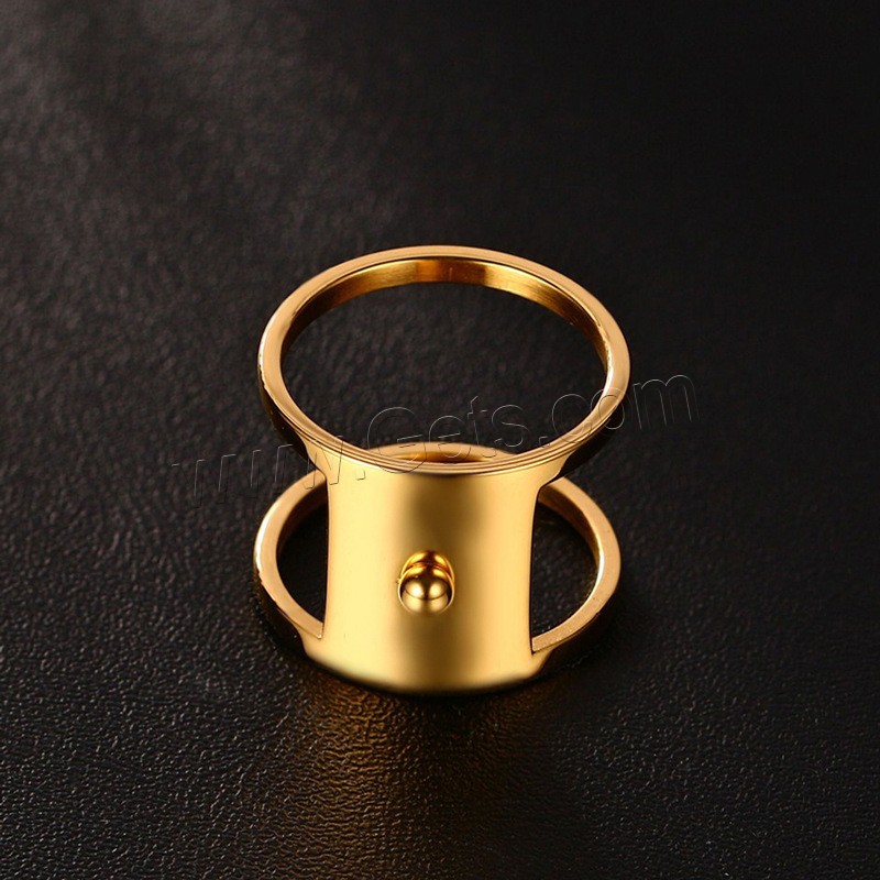 Stainless Steel Finger Ring, gold color plated, different size for choice & for woman, 16mm, Sold By PC