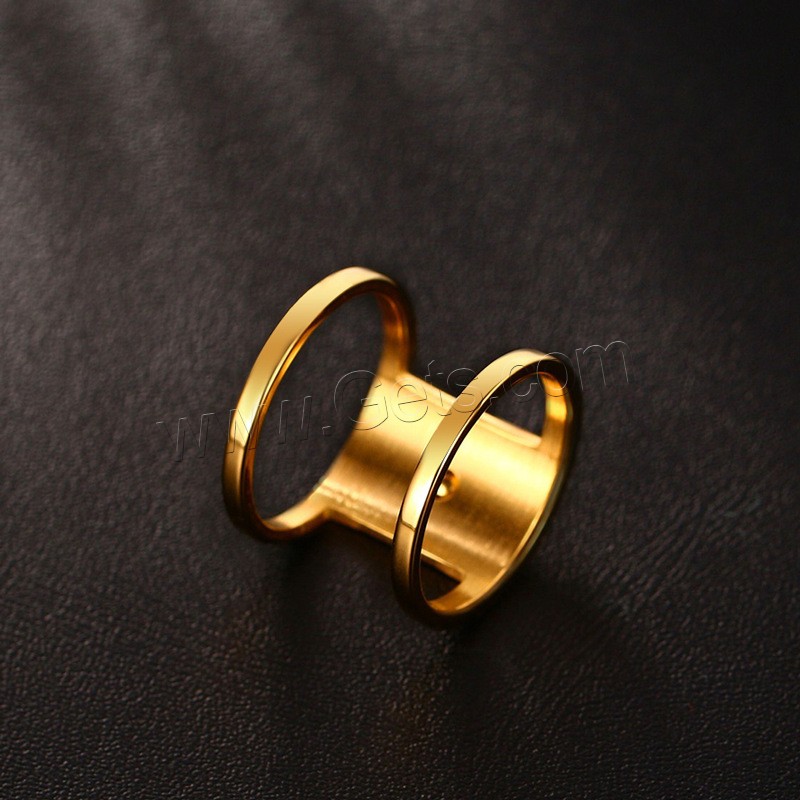 Stainless Steel Finger Ring, gold color plated, different size for choice & for woman, 16mm, Sold By PC