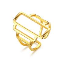 Stainless Steel Finger Ring, gold color plated, adjustable & for woman, 24mm 