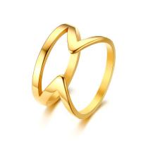 Stainless Steel Finger Ring, gold color plated & for woman, 11.6mm 