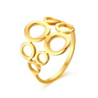 Stainless Steel Finger Ring, gold color plated & for woman, 17.4mm 