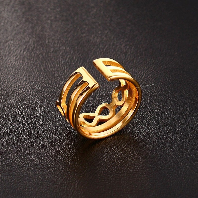 Кольцо из нержавеющей стали, нержавеющая сталь, плакирован золотом, регулируемый & разный размер для выбора & Женский & отверстие, 11mm, продается PC