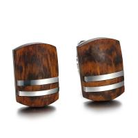 Stainless Steel Cufflinks, with Scentedrosewood, polished & for man, original color 