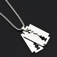 Titanium Steel Sweater Necklace, Razor Blade, die-casting, box chain & for man Approx 27.5 Inch 