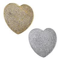 Brass Necklace Shortener Clasp, Heart, plated, micro pave cubic zirconia Approx 