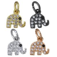 Animal Brass Pendants, Elephant, plated, micro pave cubic zirconia Approx 3mm 