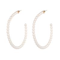Zinc Alloy Stud Earring, with Plastic Pearl, gold color plated, for woman 
