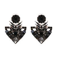 Zinc Alloy Stud Earring, with Crystal, antique gold color plated, for woman 