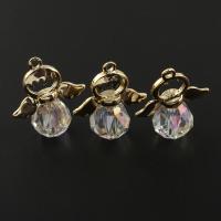 Zinc Alloy Rhinestone Pendants, gold color plated, for woman & with rhinestone, lead & cadmium free Approx 1.5mm 