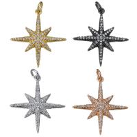 Brass Flower Pendants, plated, micro pave cubic zirconia Approx 3mm 
