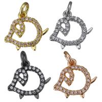 Animal Brass Pendants, Pig, plated, micro pave cubic zirconia Approx 2.5mm 
