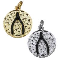 Brass Jewelry Pendants, Flat Round, plated Approx 3mm 