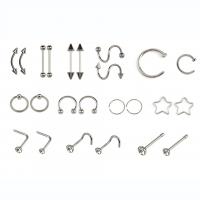 Stainless Steel Body Piercing Jewelry Set, with piercing tools 