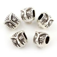 Zinc Alloy European Large Hole Beads, antique silver color plated, lead & cadmium free Approx 5mm 
