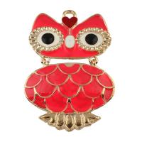 Zinc Alloy Animal Pendants, Owl, plated, enamel, lead & cadmium free Approx 3.5mm 