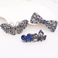 Zinc Alloy Hair Barrette, plated & for woman & with rhinestone, 60-80mm 