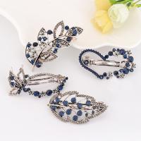 Zinc Alloy Hair Clip, plated & for woman & with rhinestone 