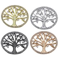 Cubic Zirconia Brass Pendants, Tree, plated, micro pave cubic zirconia & double-hole Approx 