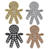 Cubic Zirconia Micro Pave Brass Connector, Character, plated, micro pave cubic zirconia & 1/1 loop Approx 1.5mm 
