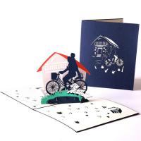 Christmas Greeting Card, Papier, handgemacht, mit Umschlag & 3D-Effekt & hohl, 130x155mm, verkauft von PC
