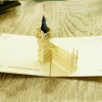 Greeting Card, Paper, Big Ben, I love mom, handmade, with envelope & 3D effect 