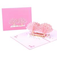 Greeting Card, Paper, Oriental Cherry, handmade, with envelope & 3D effect & hollow 