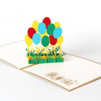 Christmas Greeting Card, Papier, Luftballon, handgemacht, mit Umschlag & 3D-Effekt, 150x150mm, verkauft von PC