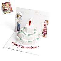 Christmas Greeting Card, Papier, Kuchen, Heißprägung, mit Umschlag & 3D-Effekt, 120x160mm, verkauft von PC