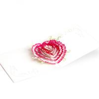 Greeting Card, Paper, Carnation, handmade, with envelope & 3D effect 