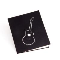 Рождественская открытка, бумага, гитара, Связанный вручную, с конвертом & 3D-эффект продается PC