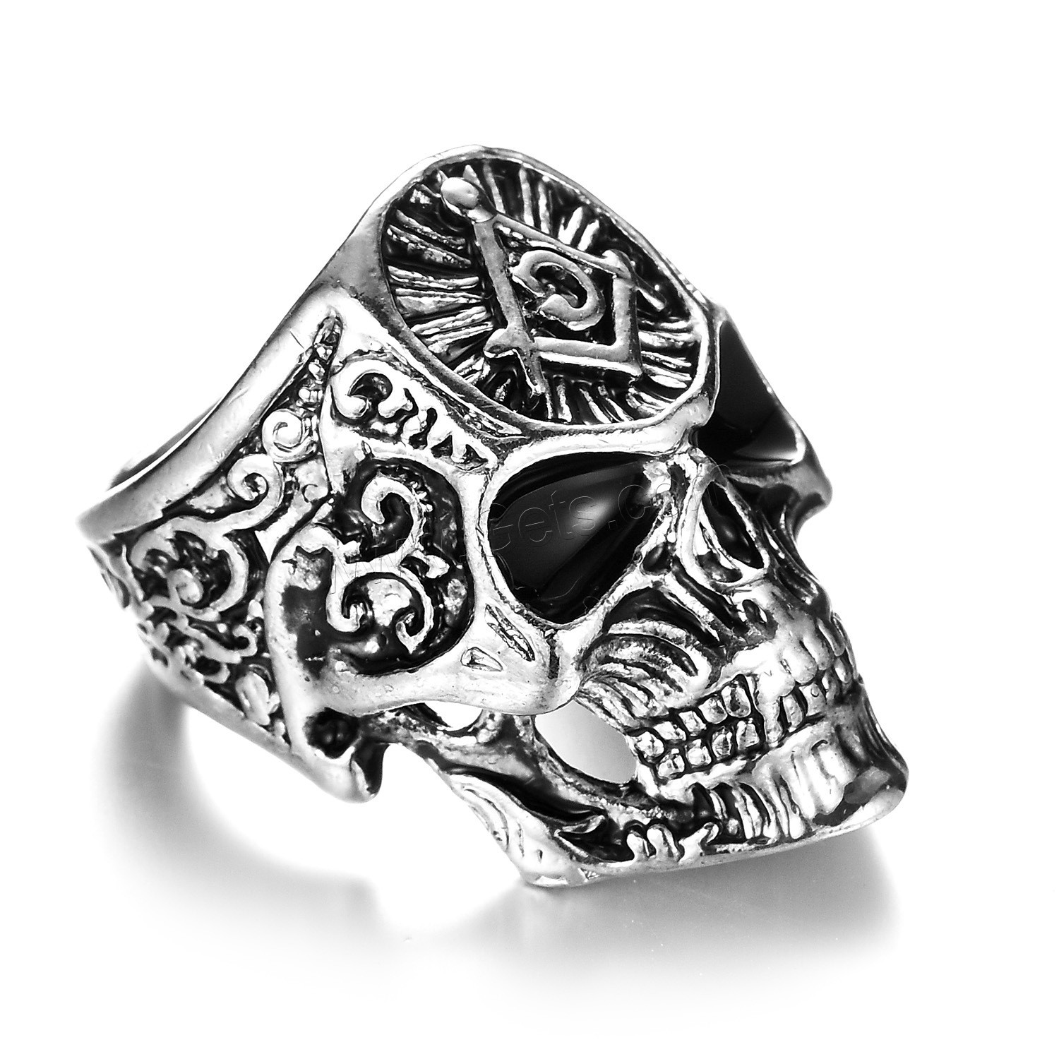 Zinc Alloy Finger Ring, Skull, plated, different size for choice & for man, 18mm, Sold By PC